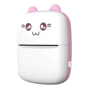 Imagem de Mini Impressora Termica Bolso Bluetooth Rosa Gato 57mm S Fio - Pool, R