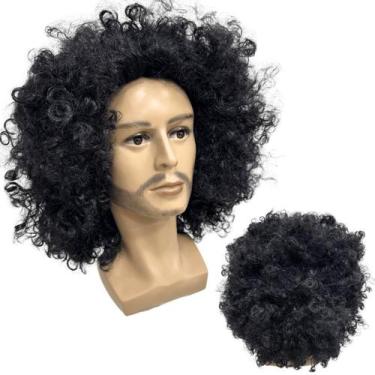 Imagem de Peruca black power super volumosa cosplay preta michael - LIONSWIG