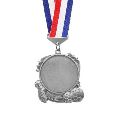 Imagem de PATIKIL Medalha de Prêmio, Troféu de Medalha de Futebol de 7 cm com Fita Lisa Prêmio de Lembrança de Festa de Futebol para Competições Esportivas, Prata