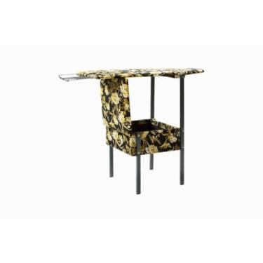 Imagem de Genérico, Cadeira tabua de passar roupa portátil com baú industrial com pés de metal pintura epóxi apoio aramado para o ferro