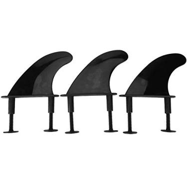 Imagem de Surfboard Fins Thruster de plástico Fácil Instalação leve prática para substituição de acessórios de surf preto