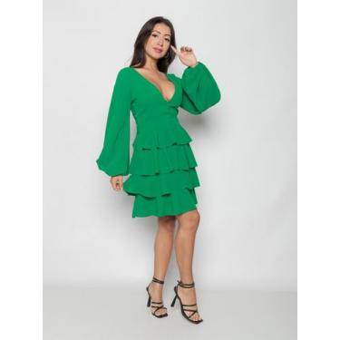Imagem de Vestido Feminino Curto Festa Verão Com Renda - SML Fashion, Mulher, Ve