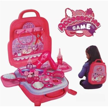 Imagem de Brinquedo Criança Maleta Com 21 Acessórios 3 em 1 Salão de Beleza - Fu