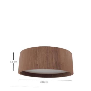 Imagem de Lustre Plafon Sobrepor de Madeira Redondo 50 cm Imbuia  - DSMIX RJ