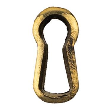 Imagem de Inserção de fechadura antiga de latão fundido | 0,9 cm A x 9,5 cm L | Placa de proteção para porta de armário, gavetas de cômoda, mesa | Ferragens de móveis antigos e modernos | KC15-B