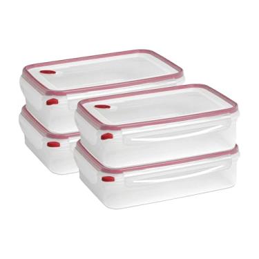 Imagem de Sterilite 0 Ultra-Seal 16 Taça Food Storage Container, See-Through tampa e base com Red Rocket Acentos, 4-Pack
