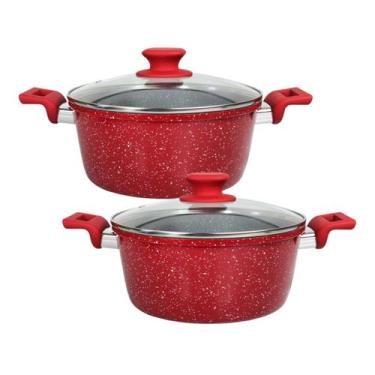 Imagem de Jogo De Panelas Indução 2 Peças 24 & 22cm Antiaderentes Red - Euro Hom