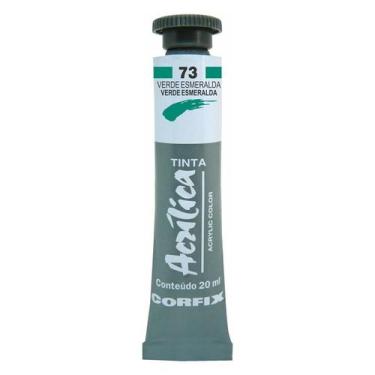 Imagem de Tinta Acrílica 20ml 073 Verde Esmeralda Corfix, 073 VERDE ESMERALDA
