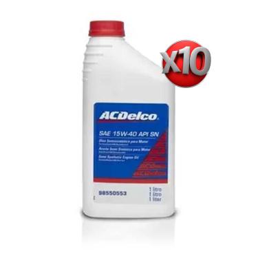Imagem de 10 Oleo De Motor 15w40 Api Sl Semissintetico Acdelco Flex Gasolina Gnv Etanol-kit2131