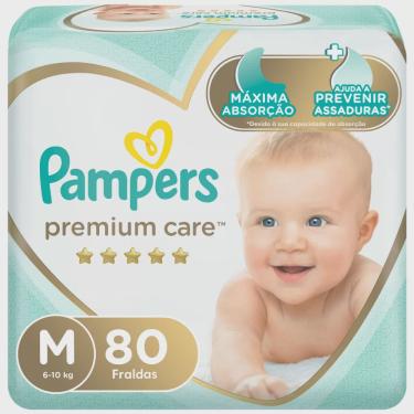 Imagem de Fralda pampers premium care bag M com 80 unidades