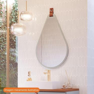 Imagem de Espelheira Para Decoração De Banheiro, Quarto, Sala, Escritório Mdf 50X76Cm Gota Mgm Pistache