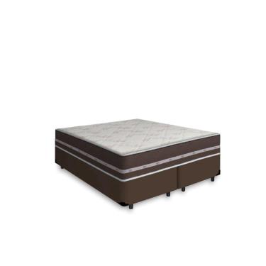 Imagem de Cama Box Super King + Colchão De Molas - Anjos - Classic Superlastic - 193x203x61cm Marrom
