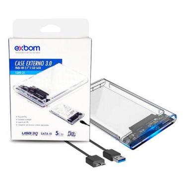 Imagem de Case Hd 2.5 E Sata Ssd Usb 3.0 Transparente - Exbom