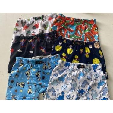 Imagem de Kit com 05 Cuecas Box Infantil Microfibra elástico rebatido - Cuecas M