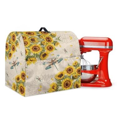Imagem de Tnasranmo Capa de misturador de girassol Dragonfly para mixers de cozinha compatível com misturadores de 4,5 a 5 litros, acessórios de utensílios de cozinha à prova de poeira capas para mulheres e