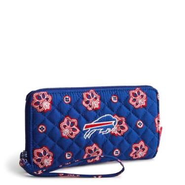 Imagem de Vera Bradley Pulseira de algodão NFL com zíper frontal, Buffalo Bills em azul royal/bandana vermelha