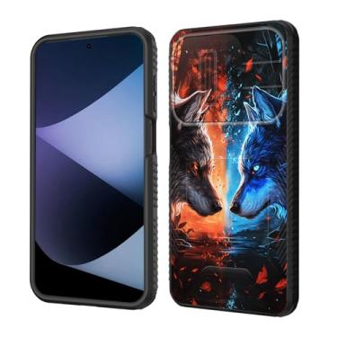 Imagem de wiaekosef Capa para Moto G Stylus 5G 2025, capa de lente de câmera deslizante embutida, proteção resistente à prova de choque, capa de camada dupla para Motorola Moto G Stylus 5G 2025, lobo legal