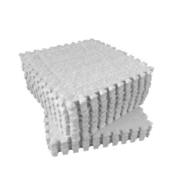 Imagem de lmjclzyee 12 Peças De Carpete Espuma Eva Macio E Felpudo, Tapetes Felpudos, Protetores Piso, Esportivos Para Sala Estar, Quarto, Quarto Criança (Branco)