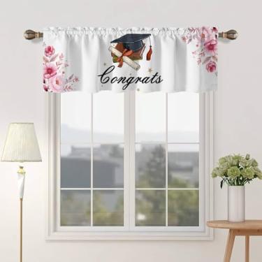 Imagem de DOTOOMA 137 x 45,7 cm valetadeira tratamento janela sanefa parabéns graduação cozinha blackout cortinas banheiro quarto sala de estar poliéster decorações suprimentos