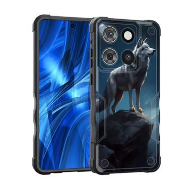 Imagem de EFGWSDER Capa para Moto G Stylus 5G 2025, [camada dupla] [proteção contra quedas de grau militar de 3,5 m] Capa resistente à prova de choque para Motorola Moto G Stylus 5G 2025, Wolf Moon Night