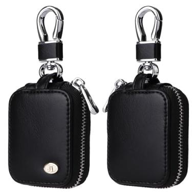 Imagem de Fofvccv Capa para fone de ouvido, estojo de armazenamento de fone de ouvido para AirPods 4/1/2/3/Pro 2, bolsa de couro PU, bolsa de transporte para fones de ouvido com zíper e chaveiro para fones de
