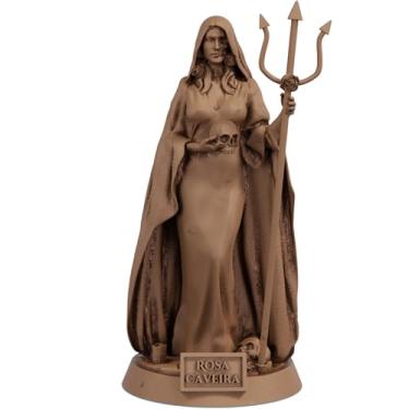 Imagem de Estátua Pombagira Rosa Caveira Imagem Umbanda Candomblé (Cor Madeira)