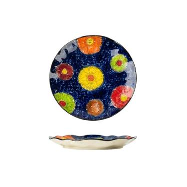 Imagem de Conjunto de pratos e utensílios de mesa vintage, tigela de macarrão de cerâmica doméstica - prato raso de 26 cm