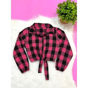 Imagem de Blusa Xadrez Feminina Juvenil Infantil Com Amarração Menina Moda Count