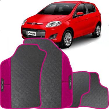 Imagem de Lindo jogo tapete carro automotivo rosa fiat palio novo attrative 2013