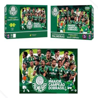 Imagem de Quebra Cabeça Time Palmeiras Maior Campeão Do Brasil 200 Peças Mimo To