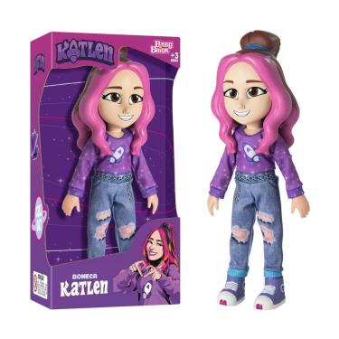 Imagem de Boneca Katlen Dos Rosa Youtuber Infantil Articulada 26Cm