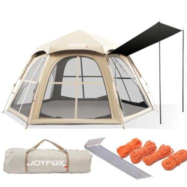 Imagem de JOYFOX Barraca de Camping 2025 Automática Hexagonal para 6 a 8 Pessoas – Instalação Rápida, Ventilada, à Prova d’Água com Sala Frontal