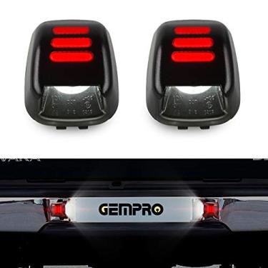 Imagem de Gempro Luz de placa de licença, 2 peças de substituição de montagem de lâmpada de placa de licença de LED, compatível com Nissan Frontier Titan Xterra Armada Suzuki Equatorx, alimentado por luzes LED