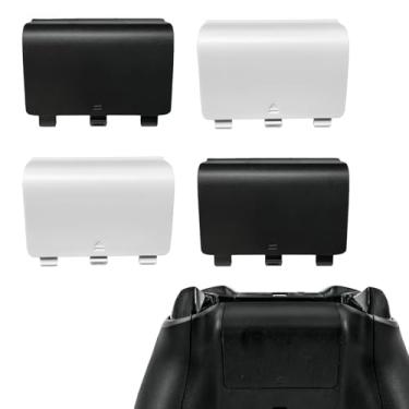 Imagem de Anglepingping Pacote com 4 capas traseiras de bateria para controle Xbox One, capas traseiras de bateria de substituição para controle Xbox One [NÃO para Xbox Series X/S] Peça de reparo para controles