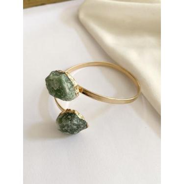 Imagem de Bracelete Duo Quartzo Verde Pedra Natural Para Saúde e Abundância - At