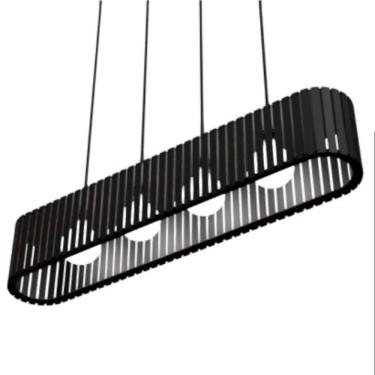 Imagem de Luminária Pendente Centauro Modelo Ripado Preta