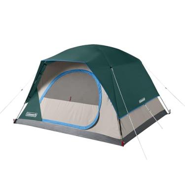 Imagem de Coleman Barraca Skydome com configuração de 5 minutos, barraca à prova de intempéries para 2/4/6/8 pessoas com bolsa de chuva e bolsa de transporte, 20% mais espaço do que dosséis tradicionais
