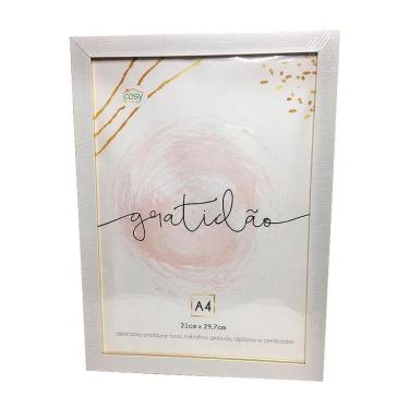 Imagem de Moldura Para Certificado Diploma A4 Branco Com Textura Plástico