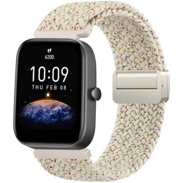 Imagem de Meliya Pulseiras de nylon trançado compatíveis com Amazfit Active 2 1/GTR mini/GTS 2 2e 3 4/GTS 2 4 mini, pulseiras de reposição elásticas macias de 20 mm para Amazfit Bip 3/3 Pro/U/U Pro/S/S Lite