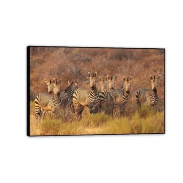 Imagem de Imagens de animais em preto e branco para decoração de parede Zebra Animal Poster África Retrô Imagem de cavalo Pintura de arte de parede Zebra Decoração de parede para sala de estar 30 x 20 cm