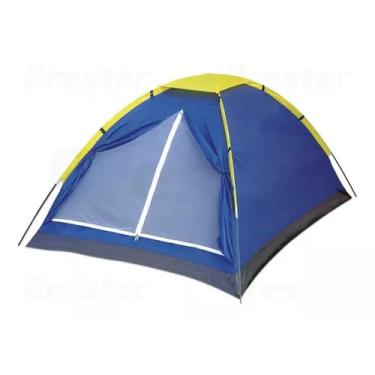 Imagem de Tenda de campismo impermeável com rede mosquiteira, adequada para 2, 3 ou 4 pessoas que acampam na praia Azul