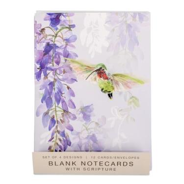 Imagem de Cottage Garden With God All Things Are Possible Matthew 19:26 6,3 x 4,6 polegadas roxo lavanda cartolina cartões comemorativos 4 designs conjunto de 12