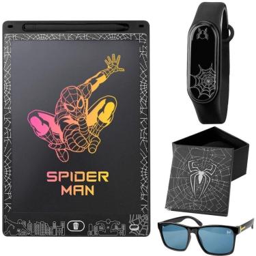 Imagem de Relogio + Lousa Magina Led Homem Aranha + Oculos Sol + Caixa Prova Dagua Pulseira Ajustavel Presente