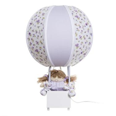 Imagem de Abajur Balãozinho Lilás Quarto Bebê Infantil Menina - Potinho de mel
