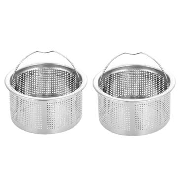 Imagem de Cesta Do Filtro Do Dissipador De 2 Pces, Filtro De Aço Inoxidável Da Cesta Do Copo Profundo Do Coletor Do Dissipador Do Diâmetro Exterior De 3in Com Punho