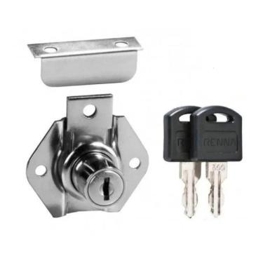 Imagem de Fechadura Porta Gaveta Armario Moveis Cromada 22mm