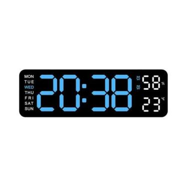 Imagem de Despertador LED Digital Com Brilho Ajustável Com Exibição Semanal De T