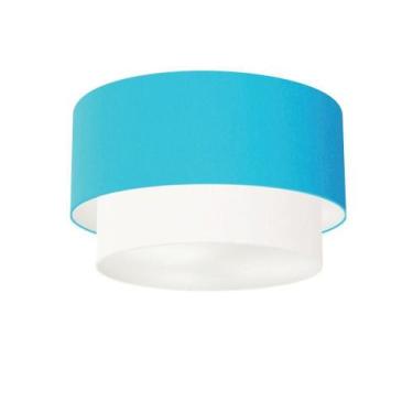 Imagem de Plafon Duplo Cilíndrico Vivare Md-3045 Cúpula Tecido 40x35cm - Bivolt,