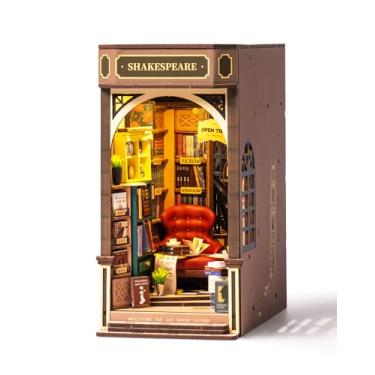 Imagem de Rolife DIY Book Nook Kit 3D Wooden Puzzles for Adults 8.6" Bookstore Miniature House Kit Booknook Bookshelf Insert Decor with LED Lights Craft Kits Family Project Gifts for Girls Boys