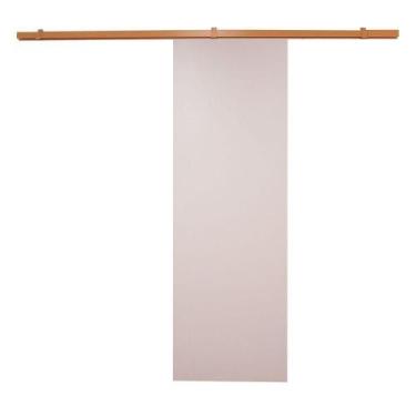 Imagem de Porta De Correr Branco Prime Com Kit Alumínio Marrom - 210x100 - Vanin